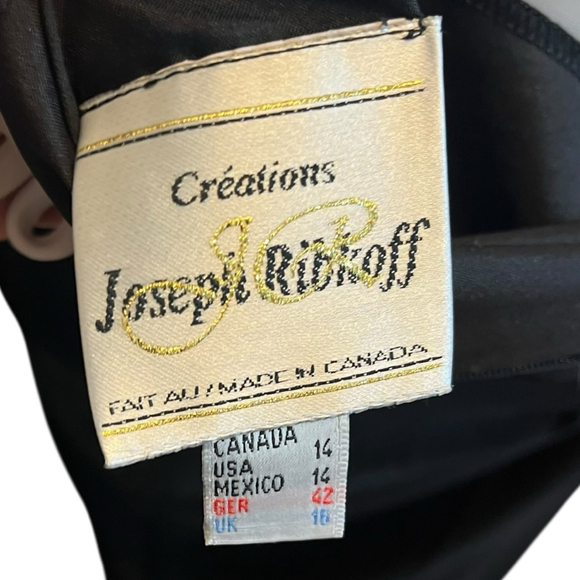 Joseph Ribkoff Vintage 70s-80s Black & White Mesh Bow Jumpsuit, 10-14 - Picture 13 of 14